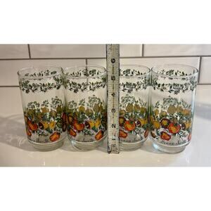 Set of 4 Vintage Libbey Spice of Life Drinking Glasses or Tumblers
